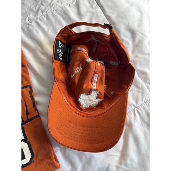 Texas Longhorns Hook ’Em Horns Shirt & Hat Bundle Russell Athletic Tee - Picture 8 of 9